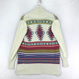 Ecote Sweater Womens S Cardigan Open Front Aztec Southwestern Comfort Cozy